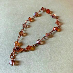 Bracelet with amber multi-faceted beads - NEW
